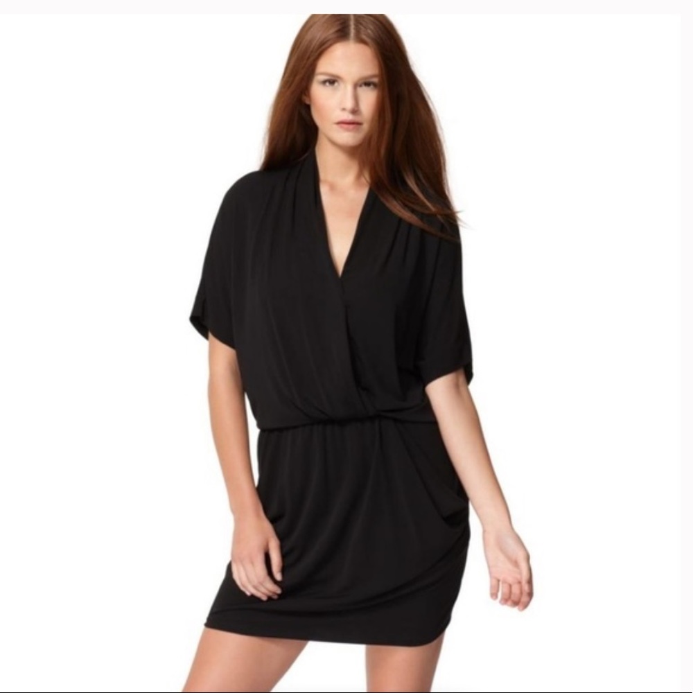 Rachel Roy Little Black Dress Wrap Look Pockets XS
